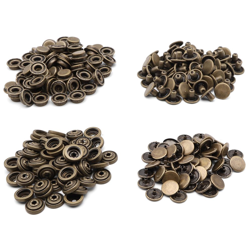 Кнопка Дельта (O-образная) ⌀15/15 мм, ≈720 шт, МЕТАЛЛ, антик, NEW STAR