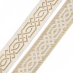 Лента (тесьма) жаккардовая 35.0 мм / 10±0.5 метров, бордюр Кельтский орнамент 35272 V7 золото
