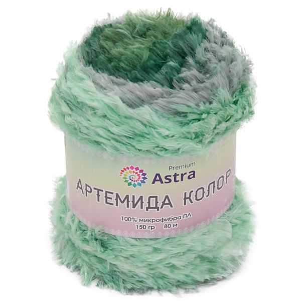 Пряжа Astra Premium (Астра Премиум) Артемида Колор / уп.1 мот. по 150 г, 80 м, 06 зеленый секционный