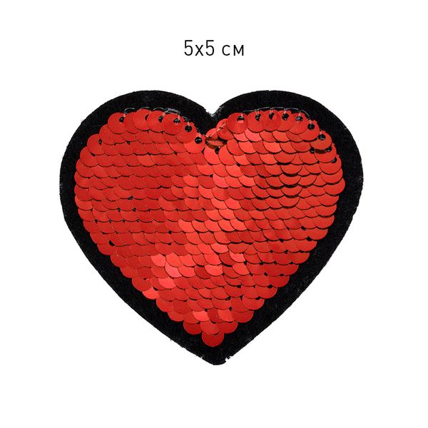 Термоаппликация 2160 Сердце с пайетками 5х5см, золото, уп.10 шт