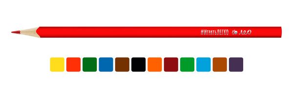 Набор цветных трехгранных карандашей LGCP-12 заточенный 8х12 цв, Лео LGCP-12