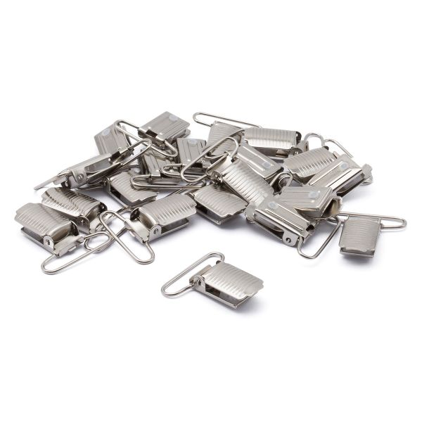 Клипса для подтяжек полоса 30.0 мм, сталь (никель), 20 шт