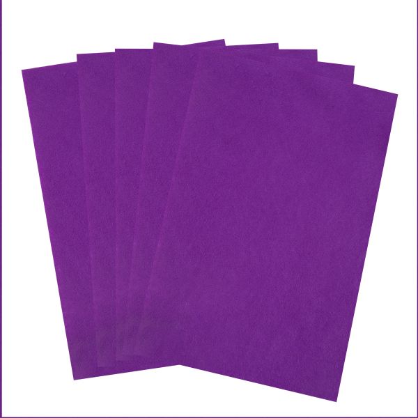Фетр листовой 1 мм, 20х30 см, 5 шт, 114 т.сиреневый, Blitz FKC10-20/30