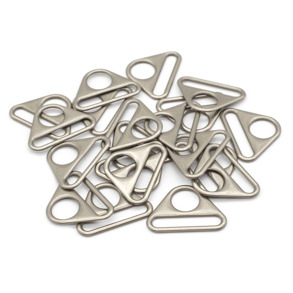 Рамка треугольная литая металл 38 мм, 20 шт, матовый никель, ZH-65