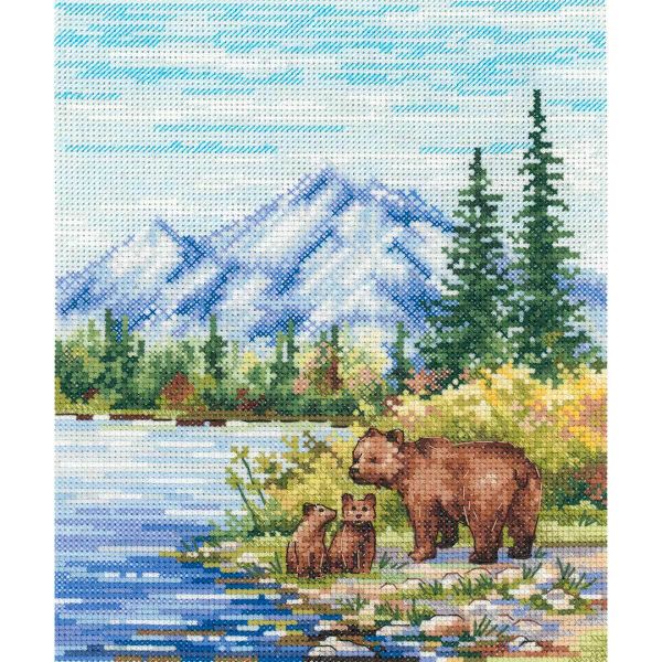Набор для вышивания нитками МП Студия НВ-934, У горной реки 20х16 см