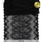 Кружево бельевое эластичное Kruzhevo 190 мм / 3 м, 6390, цв.02 черный /TOS/