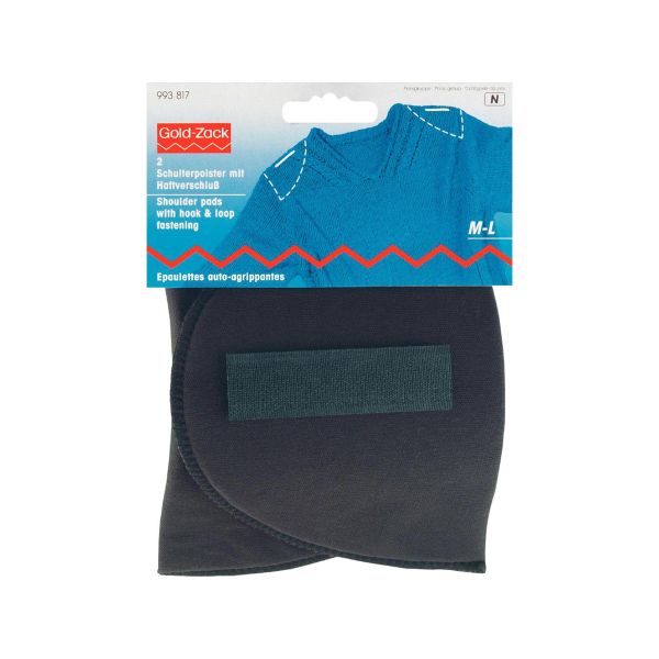 Плечевые накладки (подплечники) втачные на липучке 115х160х15 мм, ( M-L), черный, Prym, 5 шт