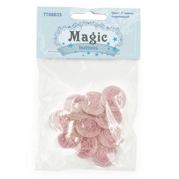 Пуговицы на ножке Розочки, 10 шт (8 св.розовый)