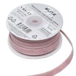 Лента бархатная (тесьма) эластичная 12.0 мм / 16.5±0.5 метра, №608 (15-1906) пудровый, Blitz VRE-12