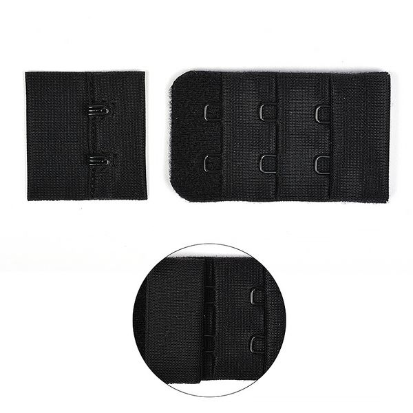 Застежки для бюстгальтера текстильные 3х2, 30 мм, 100 шт, черный