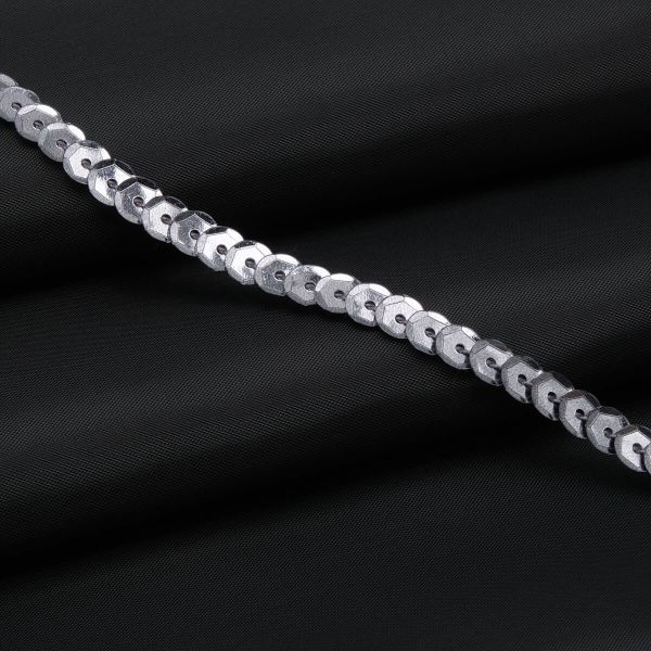 Тесьма пайетки, 6 мм, 73м (2 черный)