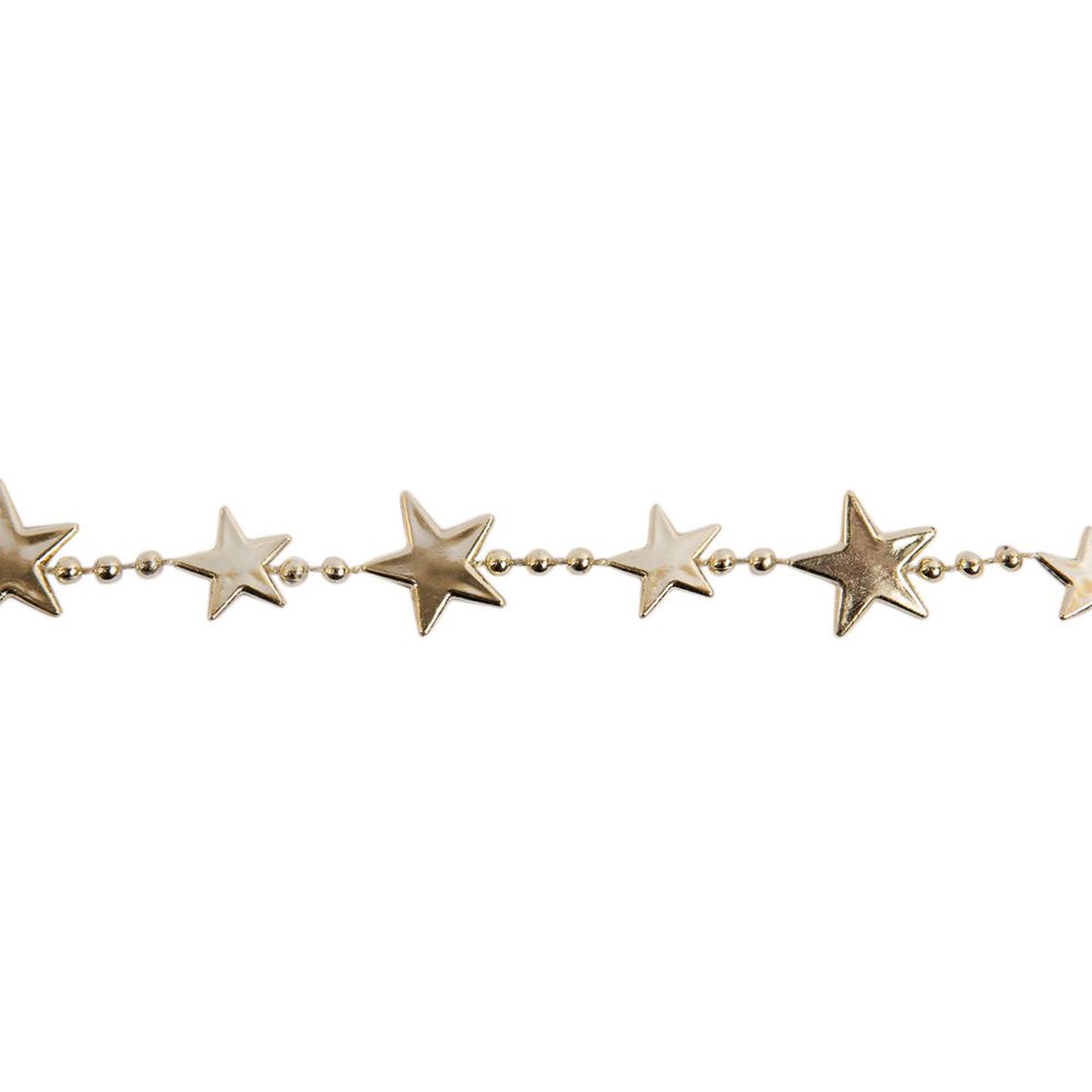 Гирлянда из пластиковых бусин 6 м, 5 шт, №01 золото (звёзды), Snoweekon SNW-K072