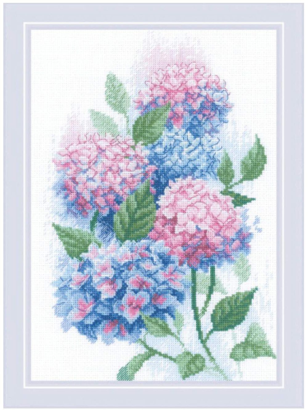 Набор для вышивания нитками Риолис, Грация гортензий, 21х30 см