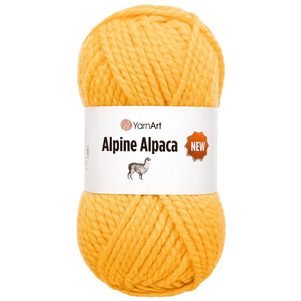 Пряжа YarnArt (ЯрнАрт) Alpine Alpaca New / уп.3 мот. по 150 г, 120 м, 1448 желтый