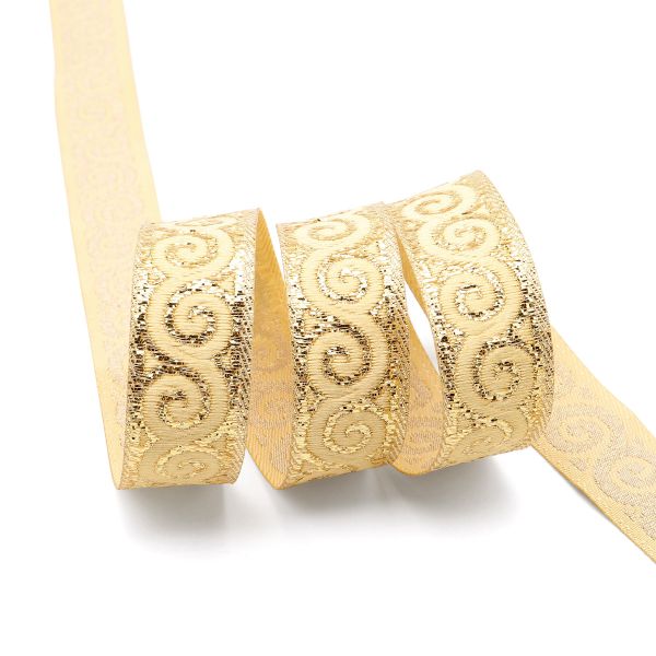Тесьма металлизированная Спираль 16мм / 10м (золото), 16061