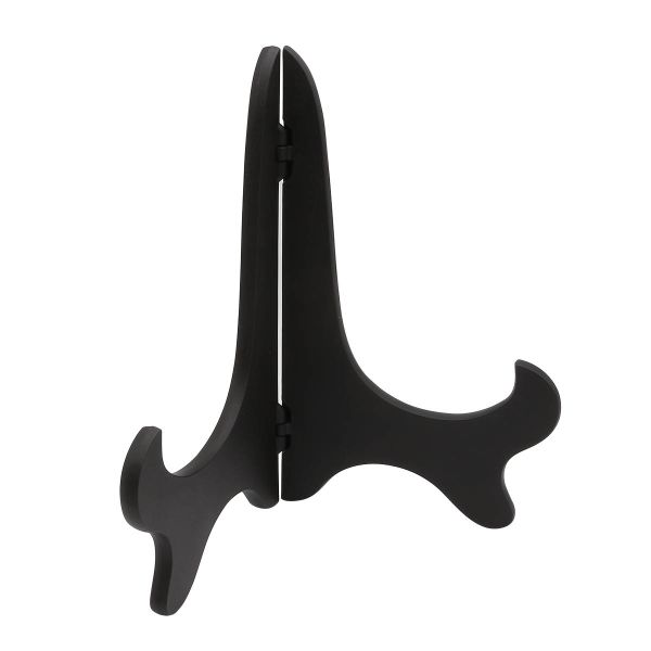 Подставка для декоративных тарелок, пластик черный h-20см