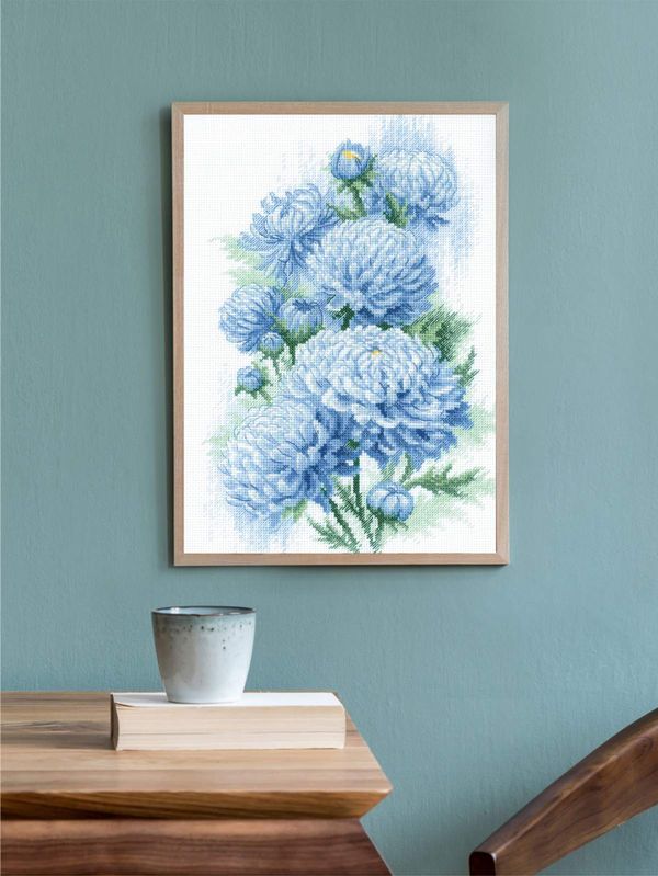 Набор для вышивания нитками Риолис, Хрупкость хризантем, 21х30 см