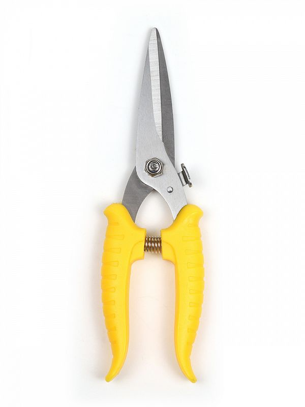 Секатор прямое лезвие 80/210.1 ручки желтый пластик, Maxwell Garden