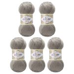 Пряжа Alize (Ализе) Diva / уп.5 мот. по 100 г, 350м, 283 серо-бежевый