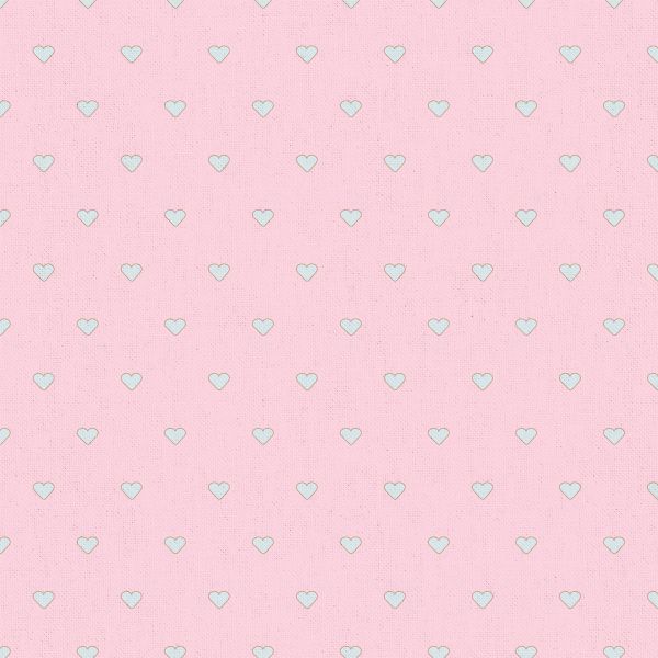 Ткань для пэчворка Peppy Бабушкин сундучок, отрез 50х55 см, 140 г/м², БС-39 сердечки розовый, Peppy