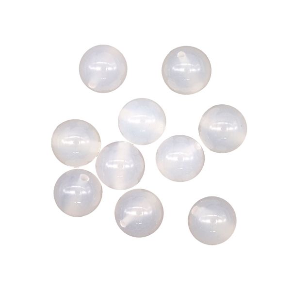 Бусины натуральный камень белый агат 10 мм, 10 шт в упак, Астра