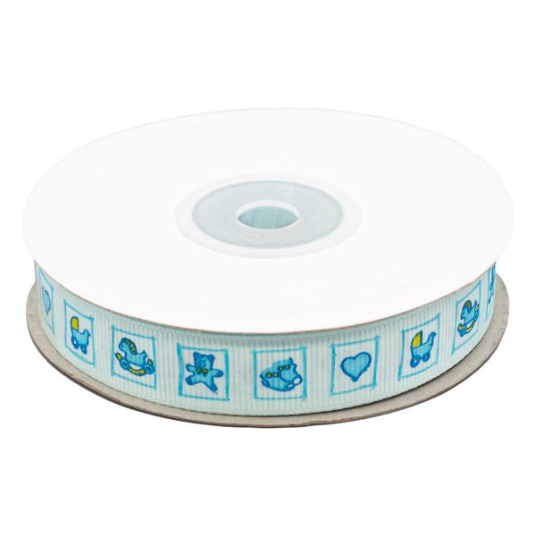 Лента репсовая (в рубчик) 15.0 мм / 22.86±1 метров, Baby-boy, S090777