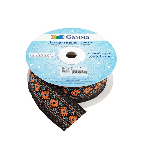 Лента (тесьма) жаккардовая 35.0 мм / 10±0.5 метров, 2, Gamma TRJ-118YP