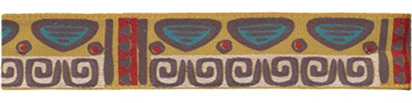 Лента атласная с рисунком 12.0 мм / 22.8±1 метра, O26/121 орнамент/т.золотистый, Gamma ALP-124