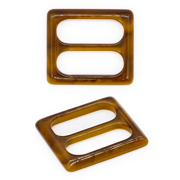 Пряжка пластиковая 25 мм, янтарь мраморный, П01(2.06-454-25), 10 шт