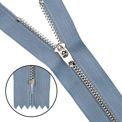 Молния металл джинсовая Т4 (4 мм) 1 зам., н/раз., 16 см, никель, 231 серо-голубой, 10 шт