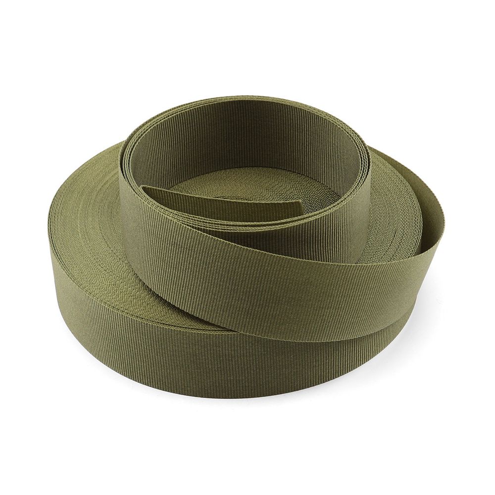 Стропа (ременная лента) 25 мм / 25 метров, толщ. 0.5 мм, [6.7 г/пог.м], 100% нейлон, хаки