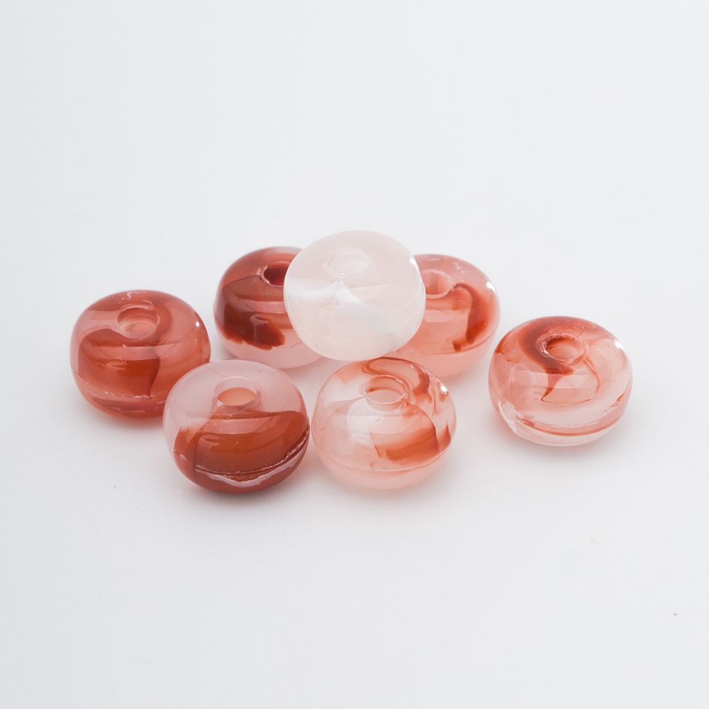 Бусины акрил 4х7 мм, 500 г, прозрач. в цвете, шайба, AD080 розовый кварц, (7748710)2460 , Astra&Craft