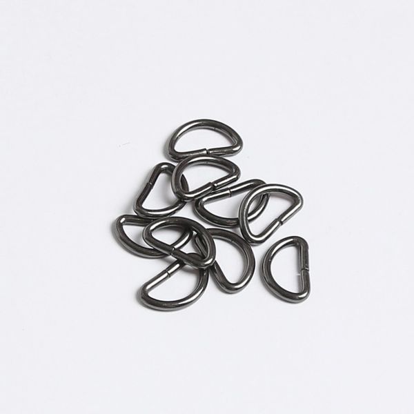 Полукольцо сварное металл внутр. 12 мм (внешн. 17х11 мм, ⌀2.5 мм), 100 шт, чер.никель ГР, 6048