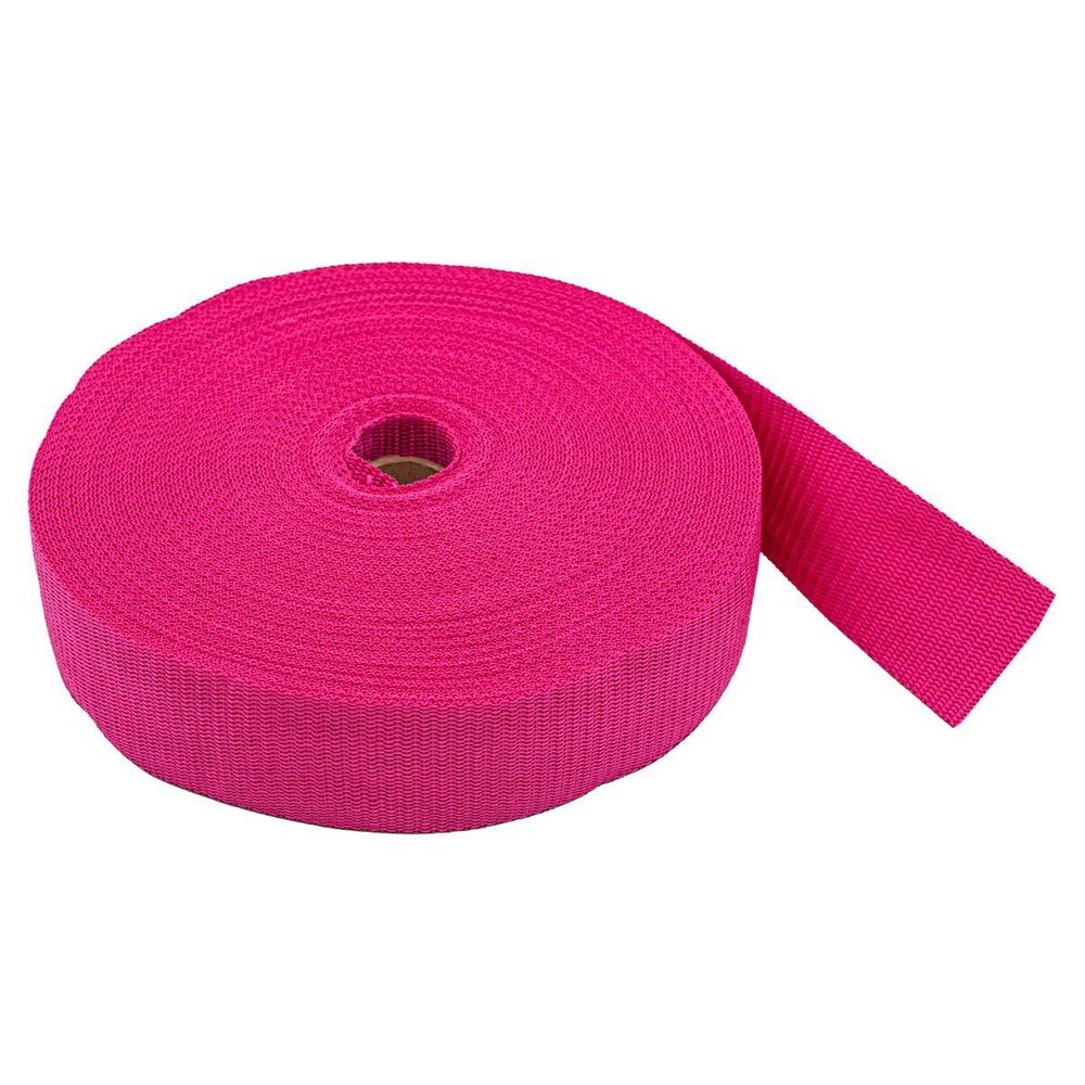 Стропа (ременная лента) 50 мм / 30 метров, толщ. 1.0 мм, [28 г/пог.м], 100% п/п, 67 фуксия /TOS/