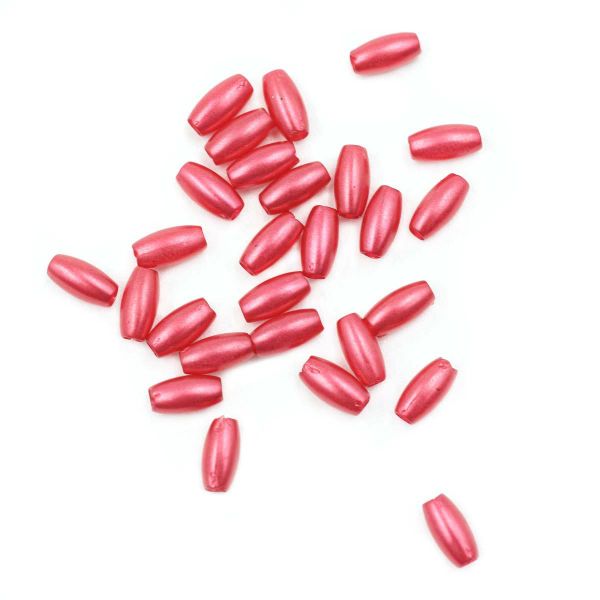 Бусины пластик (жемчуг) 3х6 мм, 15 г, Astra&Craft, J530 красный