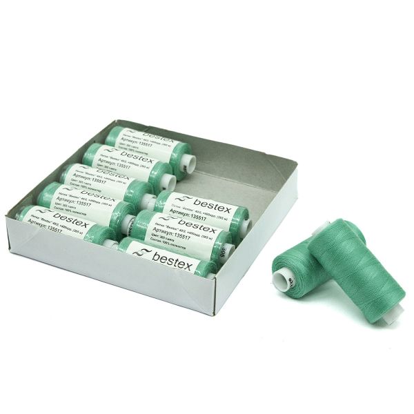 Нитки швейные бытовые Bestex 40/2, 365 м (400 ярд) / 10 кат., 305 темная мята