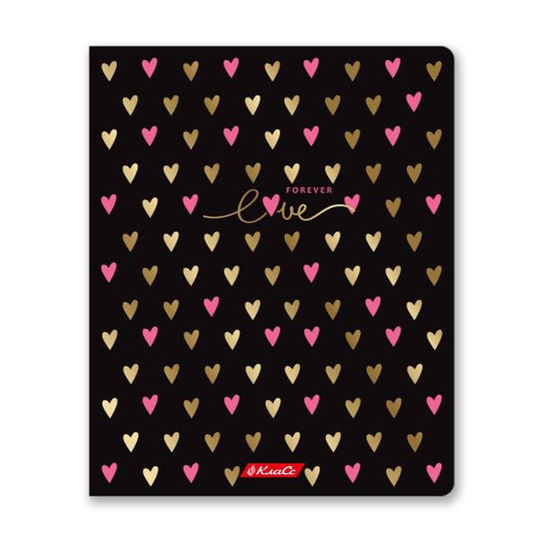 Тетрадь ученическая общая, тиснение фольгой A5+ 48 л. на скобе 65 г/м², белизна 100%, 10 шт, линия в термоусадочной пленке, 000311 My Love, Светоч 48ТСК5_6_3_2