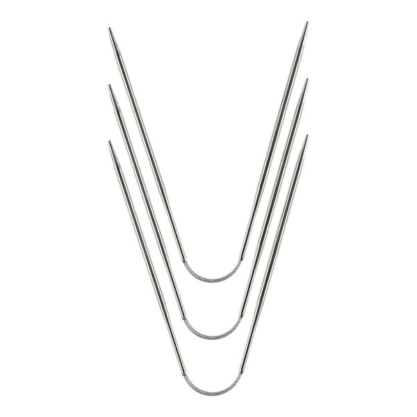 Спицы чулочные металл гибкие ⌀3.0 мм, 21 см, никель, Gamma KNF-3