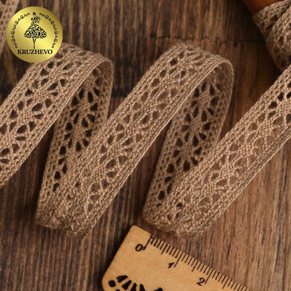 Кружево вязаное (тесьма) 15 мм / 10 метров, цв.30 капучино, Kruzhevo