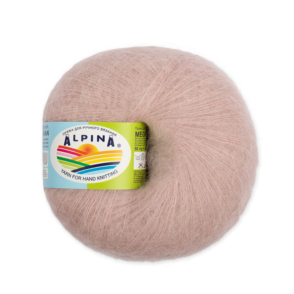 Пряжа Alpina Maghan / уп.4 мот. по 50г, 390м, 08 гр, розовый