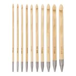 Набор съемных крючков для вязания 15см, 10шт (3,5мм-10мм), дерево