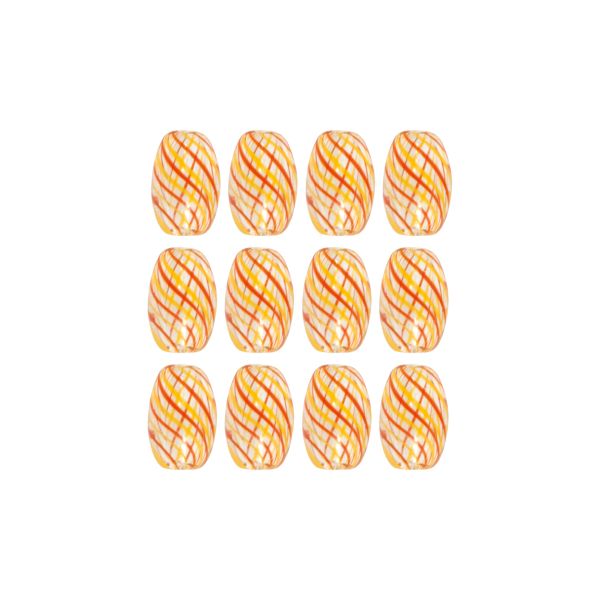 Бусины стекло 9х14 мм, 12 шт, №02 желтый/оранжевый, Zlatka DBC-01