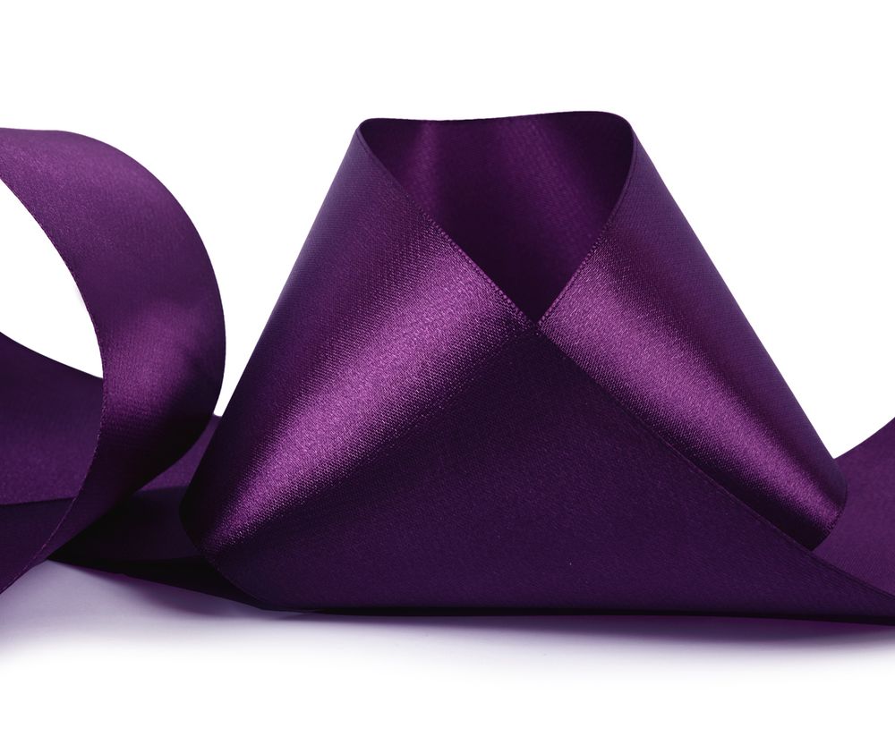 Лента атласная 1-сторонняя 75.0 мм / 33±2 метра, 156 т.фиолетовый, Gamma
