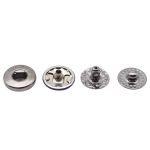 Кнопка Альфа (S-образная) ⌀10.0 мм, ≈144 шт, МЕТАЛЛ, эмаль, 569 т.синий глянцевый + отв.части чер.никель, ВТ-2, NEW STAR