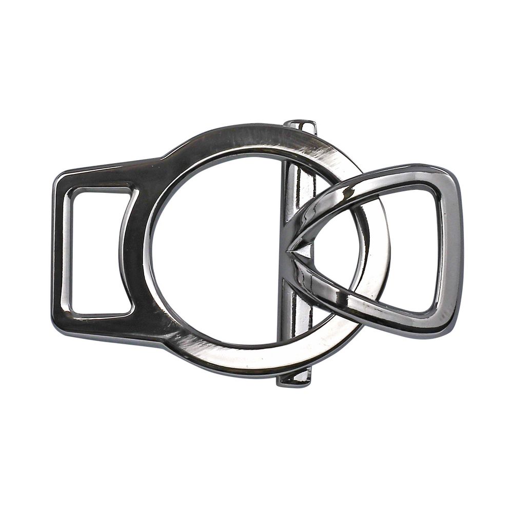 Пряжка-застежка 14 мм чер.никель мет. с кольцом, 10 шт