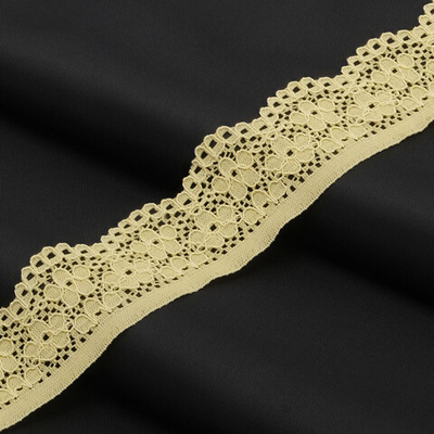 Кружево эластичное (стрейч) 25 мм / 50 метров, желтый, К009.025