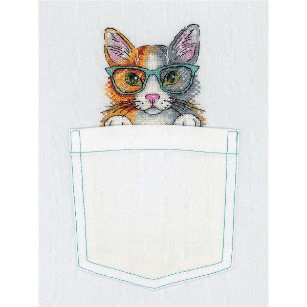 Набор для вышивания нитками МП Студия, Пушистый умник 9х8см