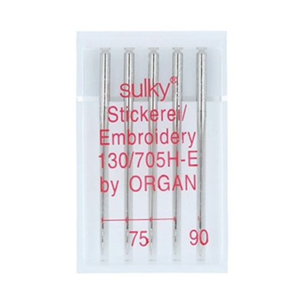 Иглы для швейных машин для шелка 130/705 H-E, №75-90, ассорти, 5 игл, в пенале 5470000 75-90, ORGAN
