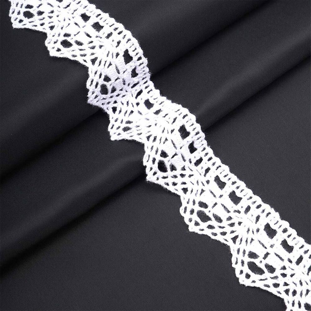 Кружево вязаное (тесьма) хлопковое 30 мм / 25 метров, одностор. (01 белый)