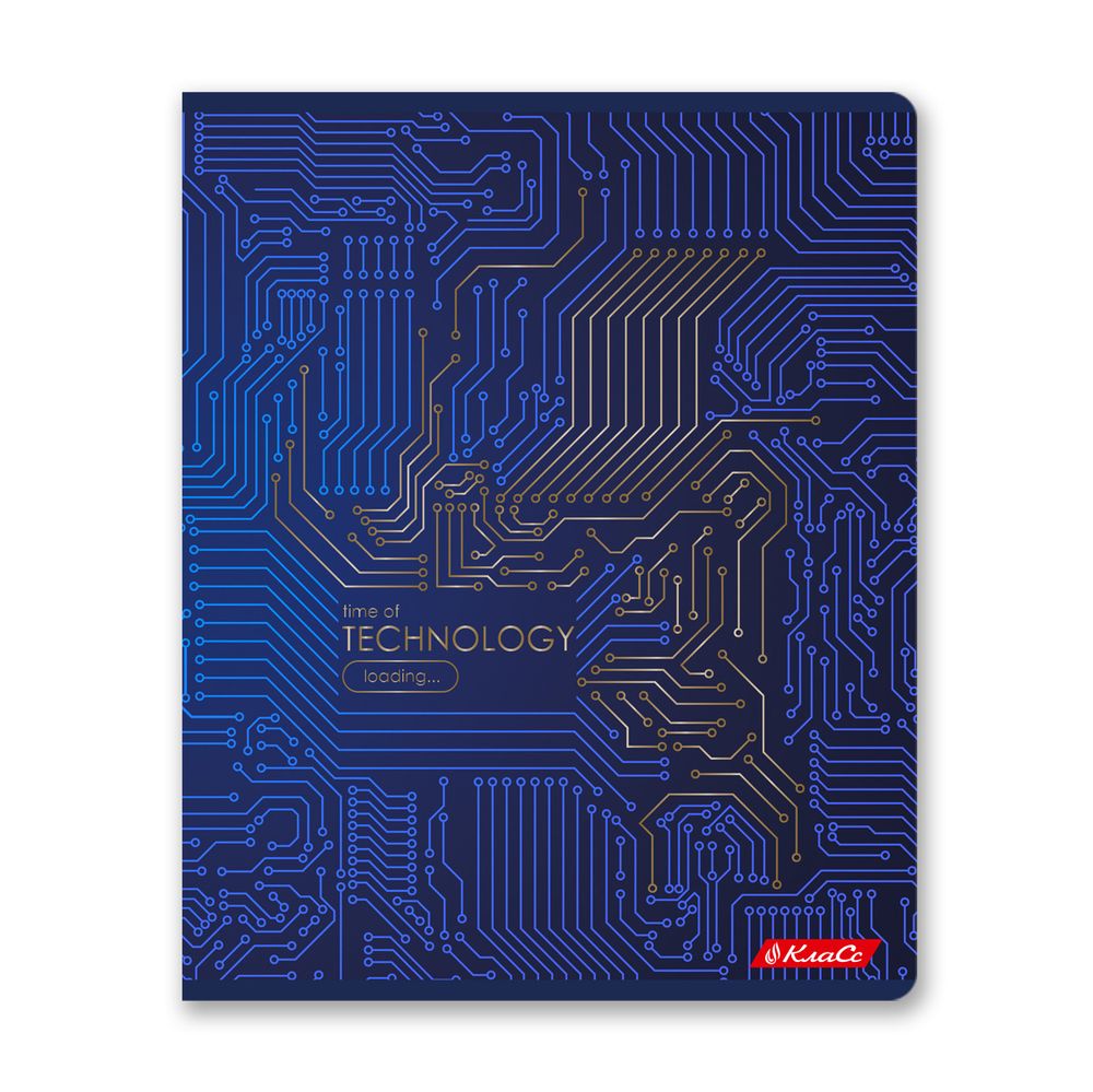 Тетрадь ученическая общая, тиснение фольгой, A5+ 96 л. на скобе, белизна 100%, 5 шт, клетка, 000347 Техно, Светоч 96ТСК5_6_3_1